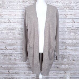 Sweet Romeo Womens Open Front Cardigan L Heather Latte 452A